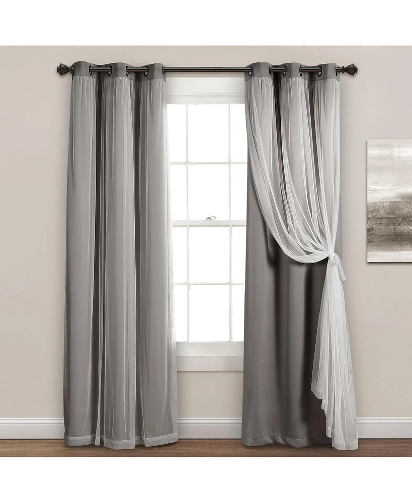 Lush Decor Grommet Sheer Panels With Insulated Blackout Lining