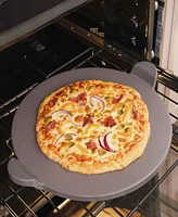 Old Stone 3pc Glazed Pizza Stone Set. Set includes 15" Glazed Pizza Stone, 14" X 16" Real Peel, and a 3.5" Pizza Cutter Set