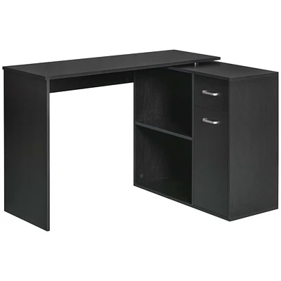 Homcom Home Office L-Shaped Corner Desk with Storage Drawer Modern Style