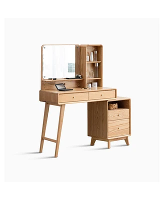 Dresser Table dresser 100% solid oak table desk top table dresser compact dresser accessories storage width 90cm storage drawer natural wood natural
