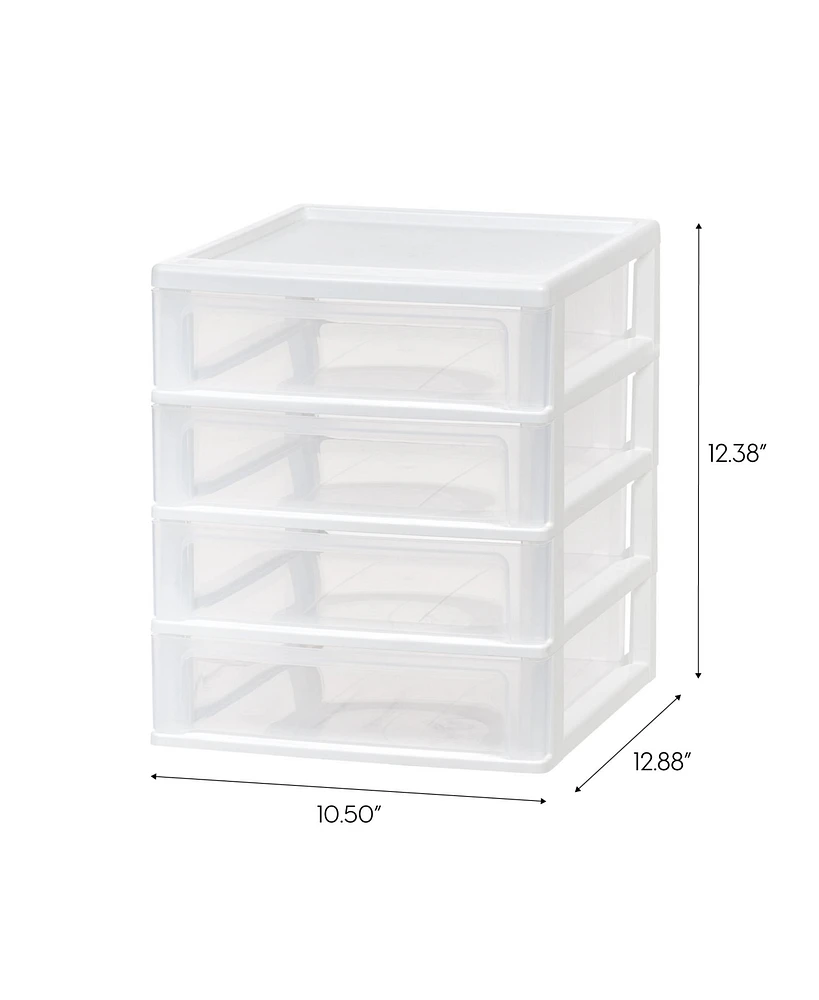 Iris 4-Drawer Desktop-Storage Unit, White
