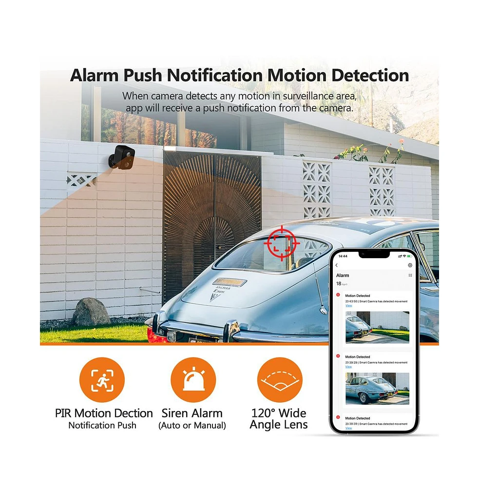 Z-edge SW03- 3 Packs 1080P Full Hd Wireless Smart Cameras with Solar Panels and 16GB Tf Card, Supports Night Vision