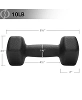 Philosophy Gym Neoprene Dumbbell Hexagon Hand Weights, 10 lb Pair - 20 lb Total