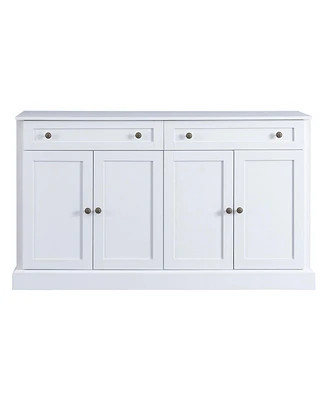 Kitchen Sideboard Storage Buffet Cabinet With 2 Drawers & 4 Doors Adjustable Shelves