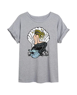 Hybrid Apparel Trendy Juniors Mermaid Graphic Oversized Tee