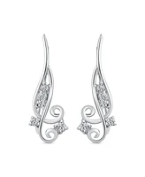 Bling Jewelry Trendy Scroll Swirl Ear Cuff Cartilage Earrings 14K Gold Plated Sterling Silver