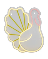 Northlight 15" Led Lighted Neon Style Fall Harvest Turkey Window Silhouette