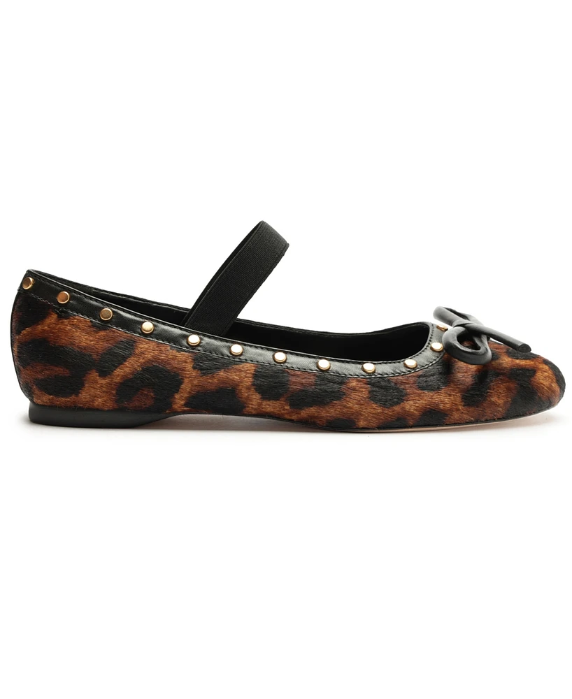Arezzo Women's Elis Studded Leopard Ballet Flats