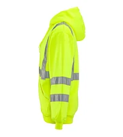 RefrigiWear Men's HiVis Hooded Sweatshirt - High-Visibility, Insulated Work Hoodie, Reflective, Warm, Durable, Cold-Weather Safety Gear