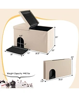 Cat Litter Box Enclosure Hidden Furniture Washroom Shoe Storage Bench