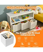 Kid Toy Storage Cabinet 3 Drawer Chest w/Wheels Large Storage Cube Shelf