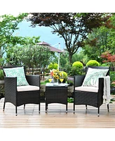 Outdoor 3 Pcs Pe Rattan Wicker Furniture Sets