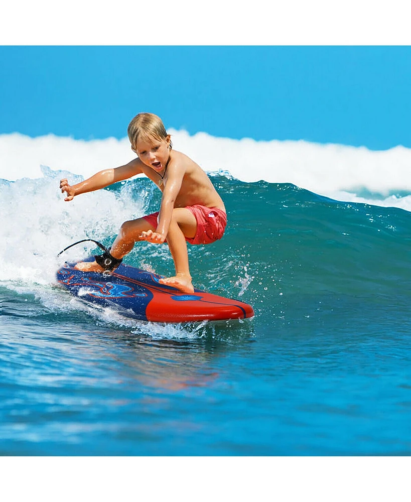 6' Surfboard Foamie Body Surfing Board W/3 Fins & Leash