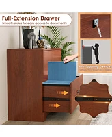 2-Drawer Wood Lateral File Cabinet with Adjustable Bars for Home Office