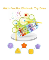 Costway 3 in 1 Musical Instruments Electronic Piano Xylophone Drum Set Learning Toys