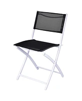 3 Pcs Folding Bistro Table Chairs Set Garden Backyard Patio Furniture