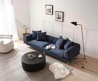 Round Coffee Table Side Table For Living Room Fully Assembled Black