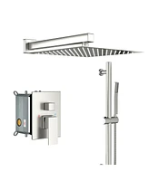 Brushed Nickel Wall Mounted Rain Shower System