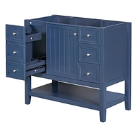Streamdale Furniture 36" Bathroom Vanity Without Sink, Cabinet Base Only, One Cabinet And Three Drawers
