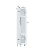 71" Bathroom Tall Tower Storage Cabinet Organizer Display Shelves Bedroom