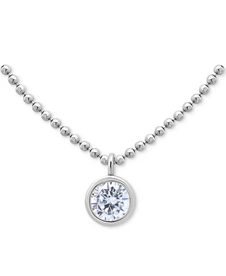 Giani Bernini Cubic Zirconia Bezel Solitaire Pendant Necklace in 18k Gold-Plated Sterling Silver, 16" + 2" extender, Created for Macy's