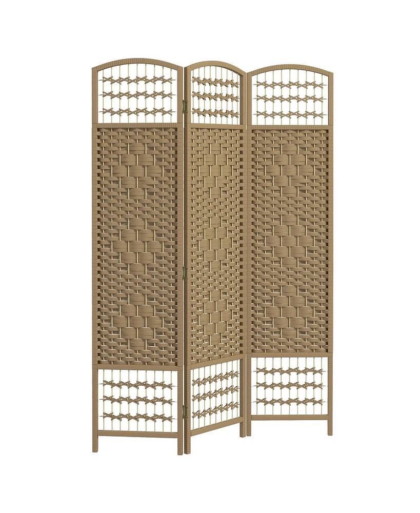 Homcom 3 Panel Room Divider, Folding Screen, 5.6', Natural
