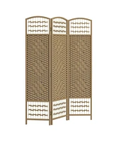 Homcom 3 Panel Room Divider, Folding Screen, 5.6', Natural