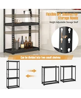 4 Pcs 4-Tier Metal Shelving Unit Heavy Duty Wire Storage Rack with Anti-slip Foot Pads