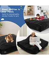 57" x Crash Pad Sensory Mat with Foam Blocks & Washable Velvet Cover