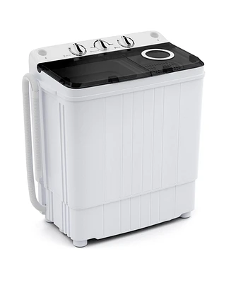 Portable Washing Machine 17.6 lbs Twin Tub Laundry Washer with Drain Pump