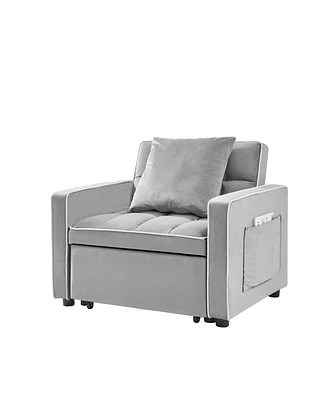 Adjustable Folding Sofa Bed Chair - Grey