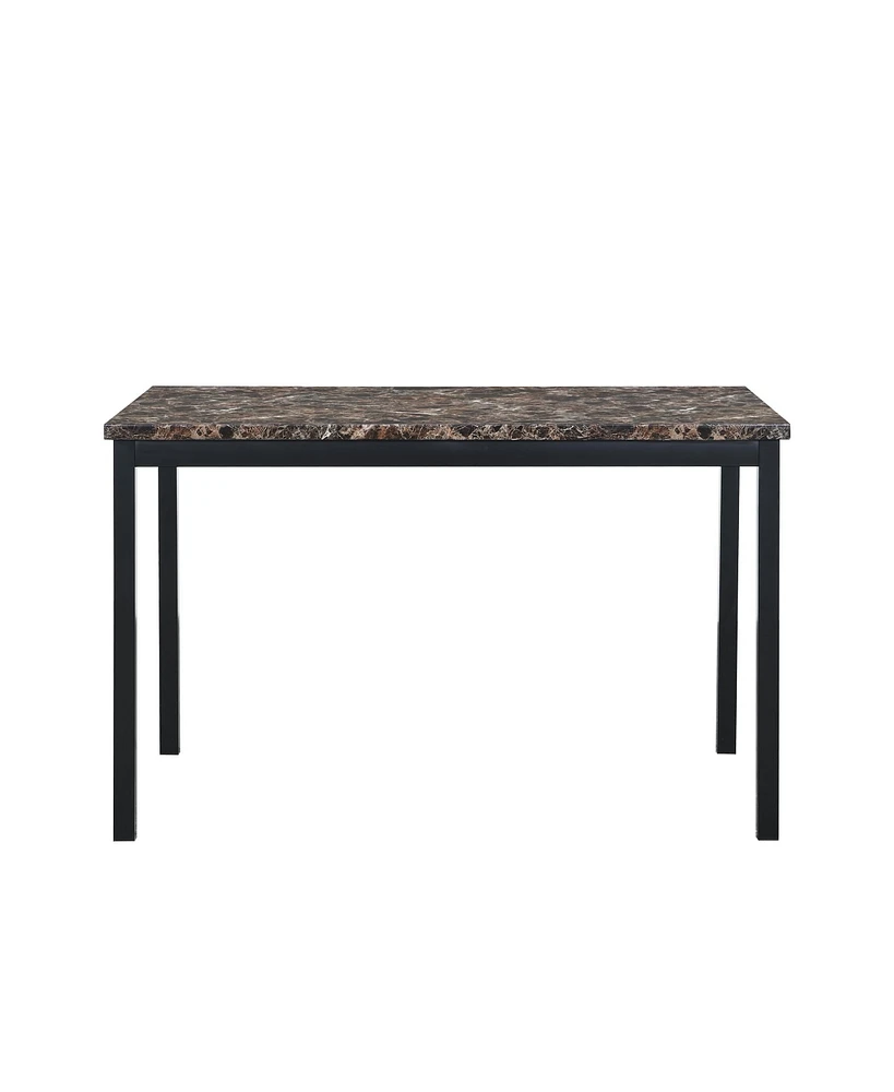 Furniture 5 Piece Metal Dinette Set With Faux Marble Top - Black, Dinning Set, Table&4 Chairs