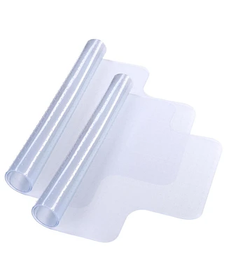 Yescom Clear Office Chair Mat for Low Pile Carpet 48" x 36" Thicken 1/8" with Lip 2PCS Plastic Floor Protector Home Studio