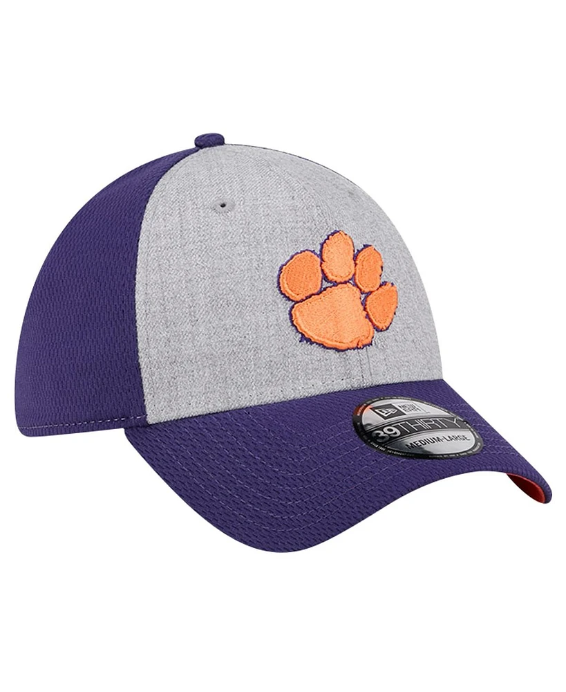 New Era Men's Heather Gray/Purple Clemson Tigers Two-Tone 39THIRTY Flex Hat