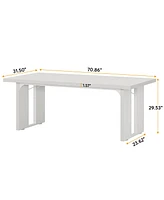 Tribesigns 71" Large Dining Table for 6 to 8 People, Rustic Farmhouse Style Dinner Table, Rectangular Dining Table for Kitchen, Dining Room & Liv