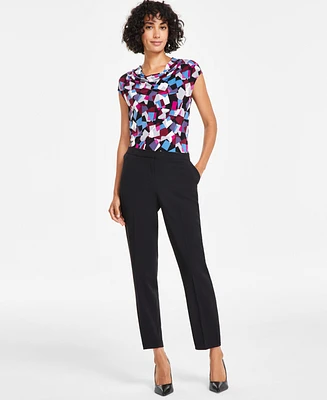 Kasper Women's Elastic Waist Slim-Fit Ankle Pant