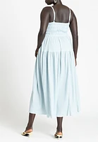 Eloquii Women's Smocked Tiered Maxi Dress
