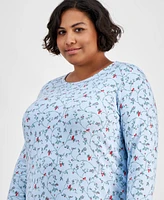 Charter Club Plus Soft Knit Printed Sleepshirt, Created for Macy's