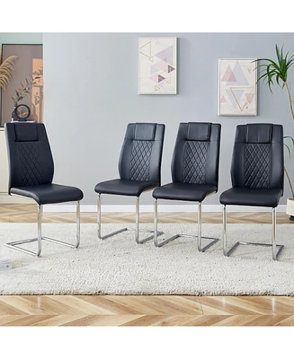 Modern Pu Leather Dining Chairs with Metal Legs | Easy Assembly