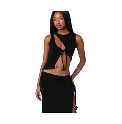 Women's Goldie Asymmetric Cut Out Top