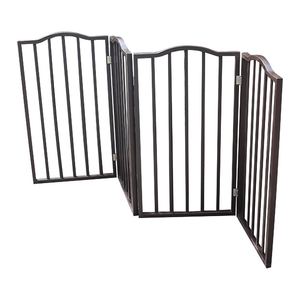 Pet Gate – Dog Gate for Doorways, Stairs or House – Freestanding, Folding, black, Arc Wooden