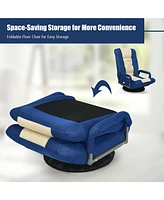 360-Degree Swivel Gaming Floor Chair with Foldable Adjustable