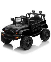 Yescom 12V Kids Ride On Truck Car Jeep with Remote Control, Led,3 Speeds Black