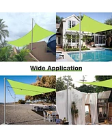 19x13Ft Rectangle Sun Shade Sail Canopy Awning 8Ft Detachable Pole Kit Outdoor