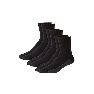 KingSize Men's 1/4 Length Cushioned Crew Socks 3-Pack