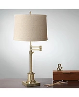 Set of 2 Natural Linen Medium Drum Lamp Shades 13" Top x 14" Bottom x 10" High (Spider) Replacement with Harp and Finial - Spring crest