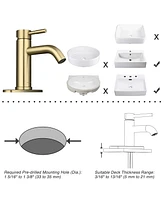 Aquaterior Single Handle Bathroom Vessel Faucet Mixer Tap with Pop-up Drain