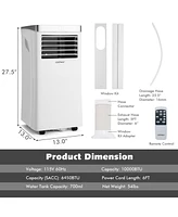 10000BTU Portable Air Conditioner 3-in-1 Cooler with Remote Control