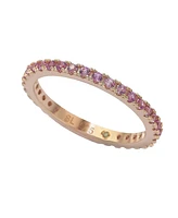Suzy Levian Sterling Silver Sapphire Single Row Eternity Band Ring