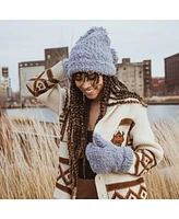 Muk Luks Women's Popcorn Mitten, Moonstone, One Size